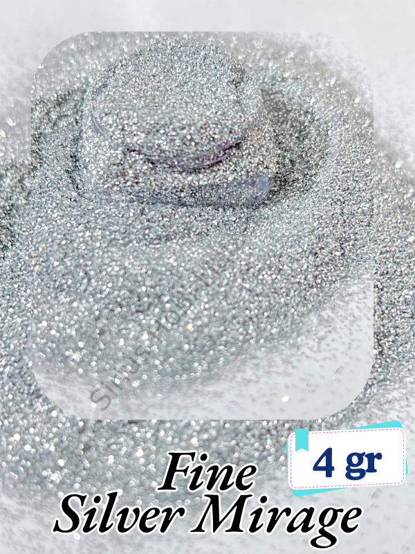 Epoksi- Mum-Makyaj-Tırnak-Sabun Simi Pulu Fine Silver Mirage 4 gr