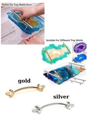 Epoksi Tepsi Kulpu Metal  Çiçek Gold 2 adet 12.8cm