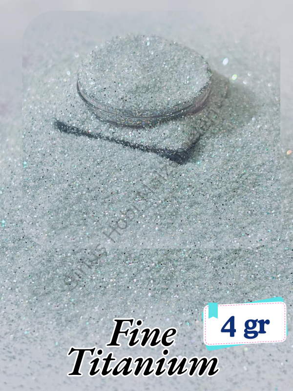 Fine Glitter İnce Toz Sim 4gr – Epoksi, Mum, Sabun, Nail Art Titanium