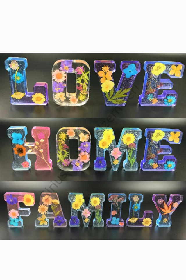 Epoksi Reçine Tasarım Büyük Harf Silikon Kalıpları