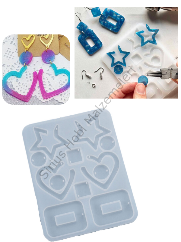 Epoksi Kolye Küpe Yıldız Kalıbı