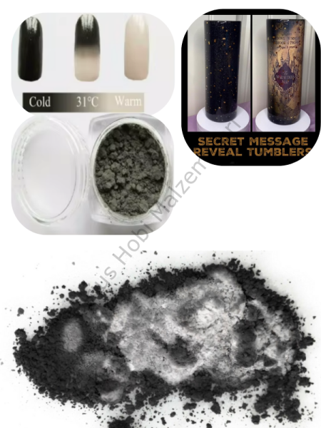 Isıya Duyarlı Pigment 1gr (Thermochromic Pigment) Black → White (Siyah'tan Beyaz'a dönüşen)