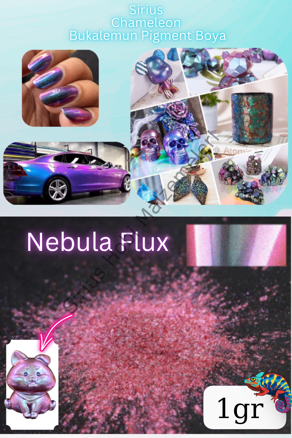 Chameleon Bukalemun Pigment Toz Boya Nebula Flux – 1 gr | Epoksi Uyumlu Renk Geçişli Efekt