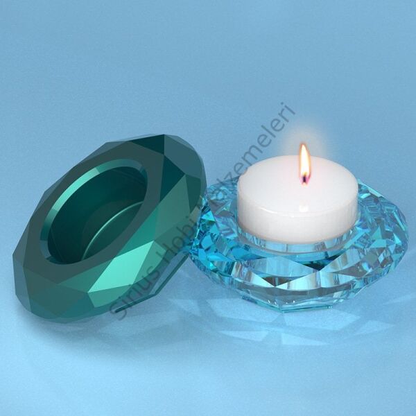 Epoksi Beton Alçı Elmas Mumluk Kalıbı