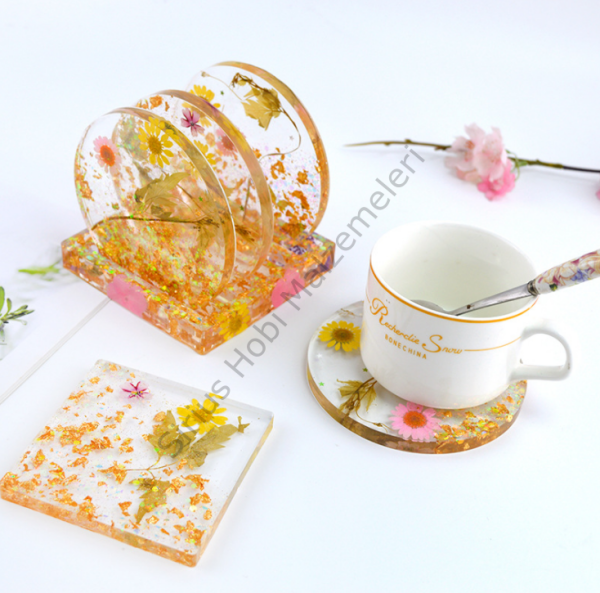 Epoksi 7 Parça Bardak Altlığı Kalıbı Seti