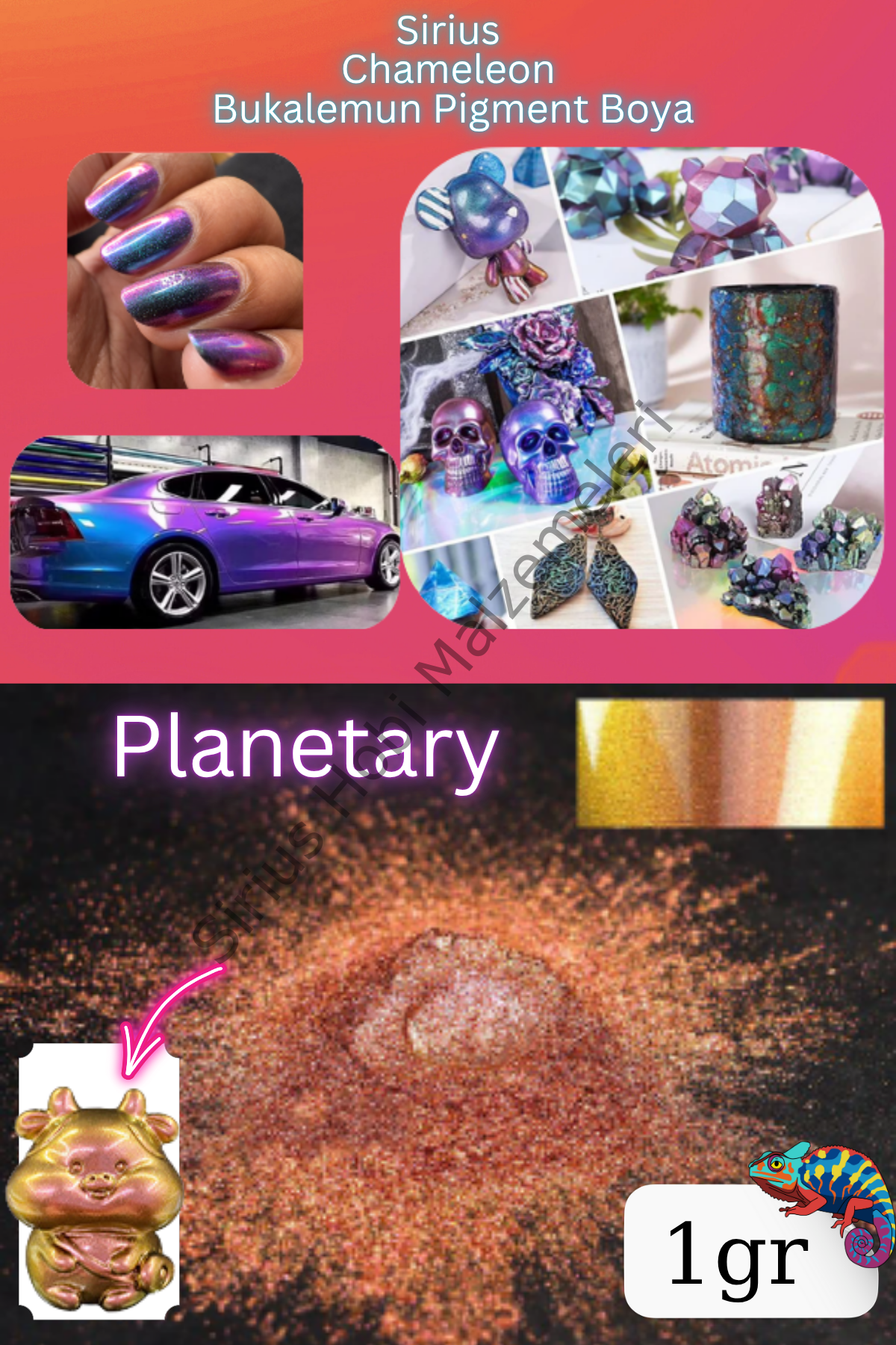 Chameleon Bukalemun Pigment Toz Boya Planetary – 1 gr | Epoksi Uyumlu Renk Geçişli Efekt