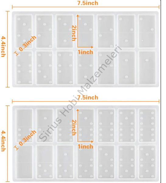Epoksi Domino Taşları Kalıbı 2 parça
