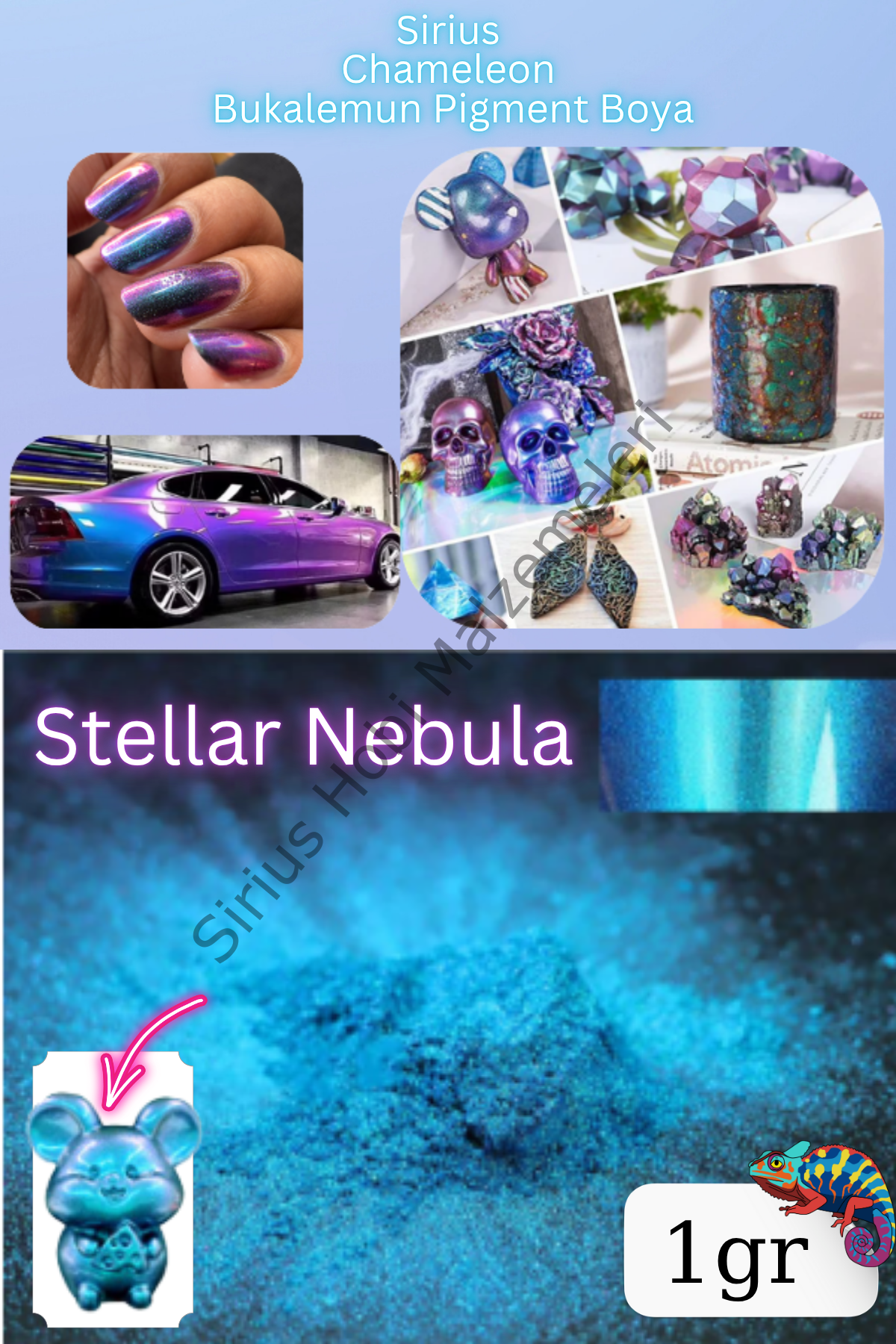 Chameleon Bukalemun Pigment Toz Boya Stellar Nebula – 1 gr | Epoksi Uyumlu Renk Geçişli Efekt
