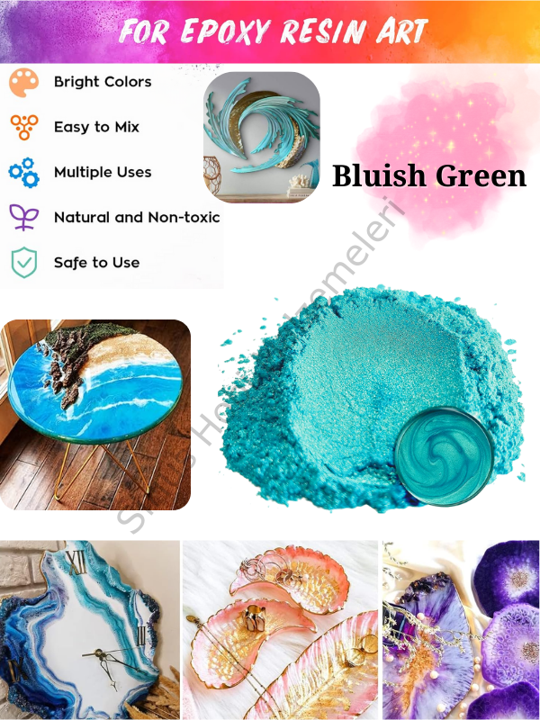 Epoksi Reçine Boyası Mica Powder İnci Sedefli Pigment İnci Tozu 5 gr Bluish Green (Turkuaz )
