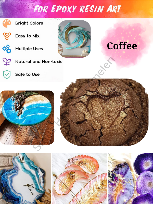 Epoksi Reçine Boyası Mica Powder İnci Sedefli Pigment İnci Tozu 5 gr Coffee