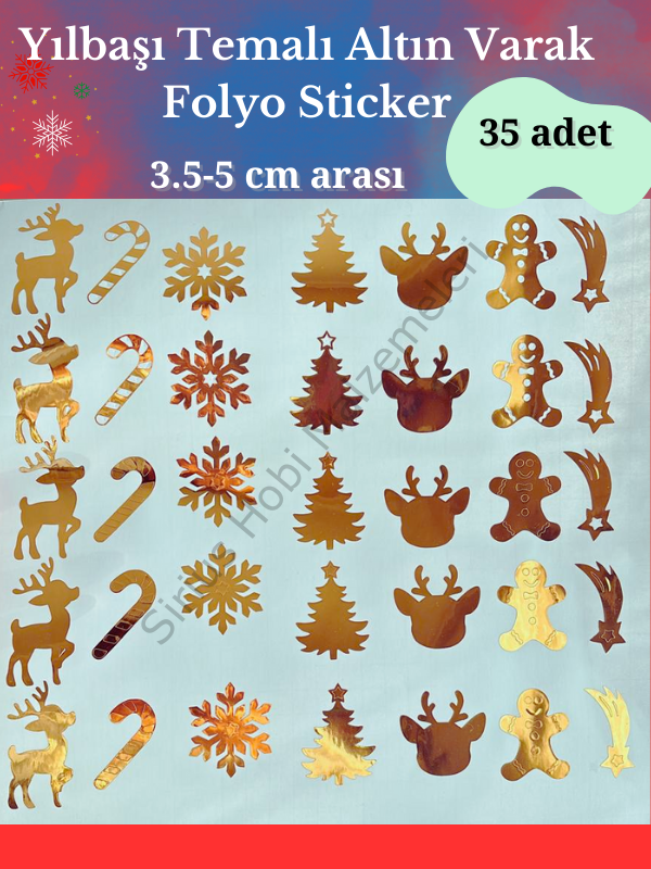 Epoksi Magnet Anahtarlık Yılbaşı Temalı Varak Folyo