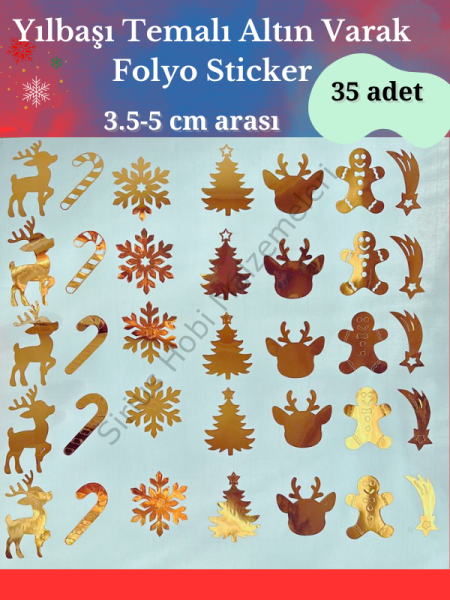 Epoksi Magnet Anahtarlık Yılbaşı Temalı Varak Folyo