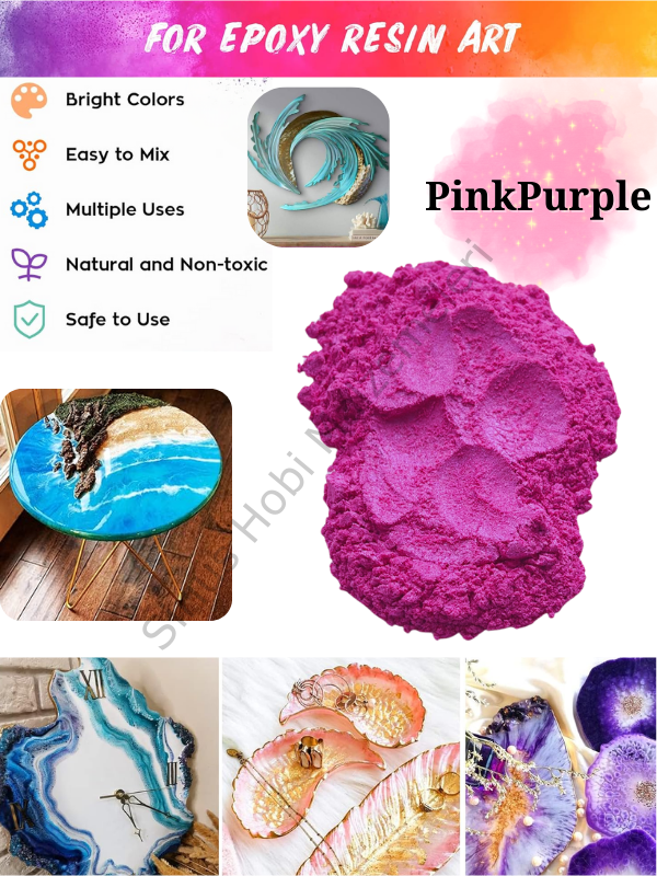 Epoksi Reçine Boyası Mica Powder İnci Sedefli Pigment İnci Tozu 5 gr Pink Purple