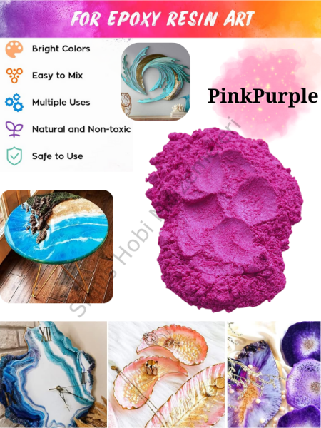 Epoksi Reçine Boyası Mica Powder İnci Sedefli Pigment İnci Tozu 5 gr Pink Purple