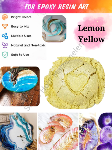 Epoksi Reçine Boyası Mica Powder İnci Sedefli Pigment İnci Tozu 5 gr Lemon Yellow
