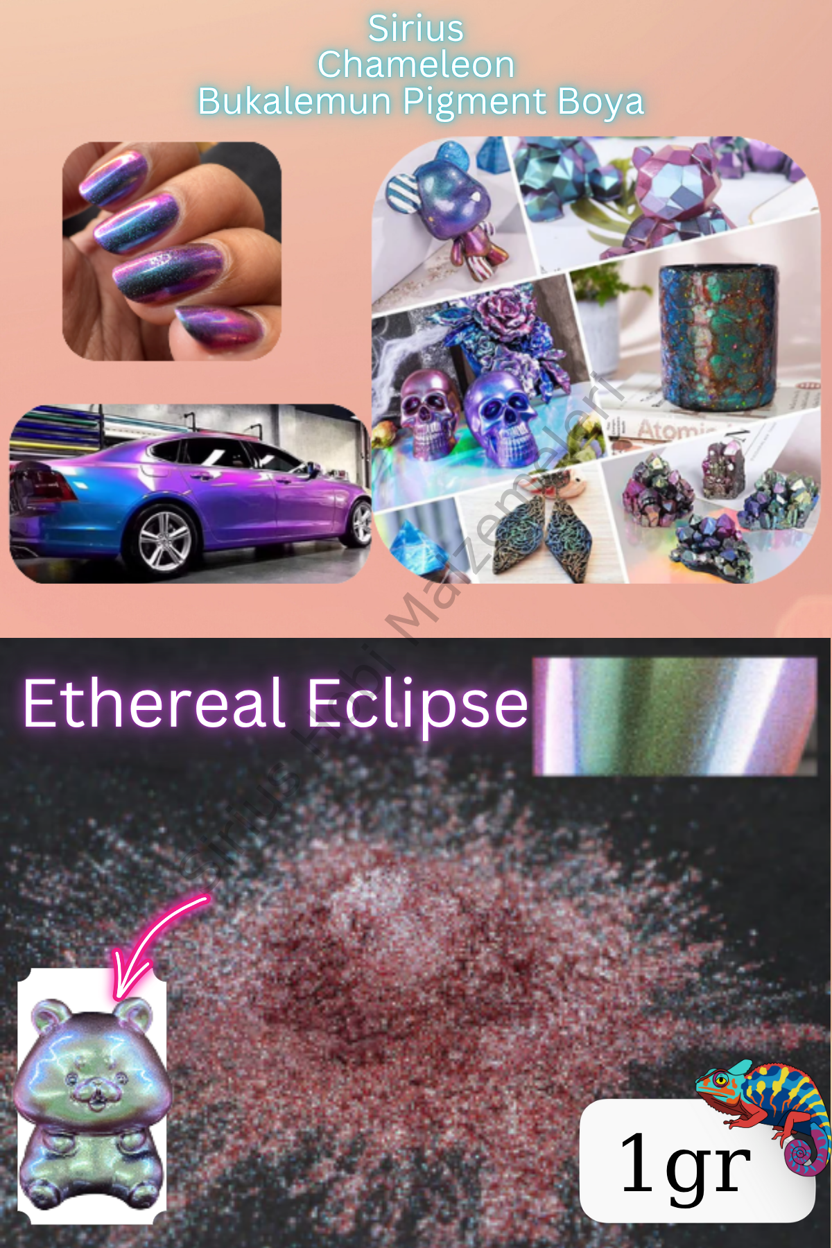 Chameleon Bukalemun Pigment Toz Boya Ethereal Eclipse – 1 gr | Epoksi Uyumlu Renk Geçişli Efekt