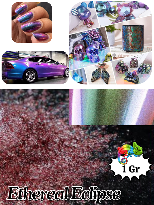 Epoksi-Tırnak-Makyaj-Sentetik Opal-Boyama Chameleon Bukalemun Pigment Boya Ethereal Eclipse  1 gr