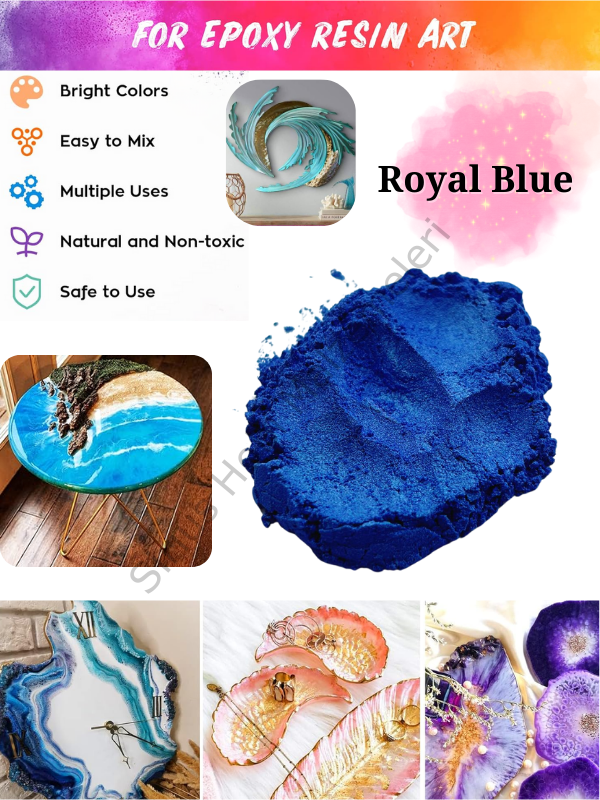 Epoksi Reçine Boyası Mica Powder İnci Sedefli Pigment İnci Tozu 5 gr Royal Blue