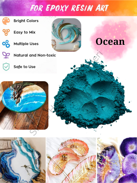 Epoksi Reçine Boyası Mica Powder İnci Sedefli Pigment İnci Tozu 5 gr Ocean