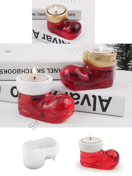 Epoksi Alçı Noel Ayakkabısı Mumluk Silikon Kalıbı