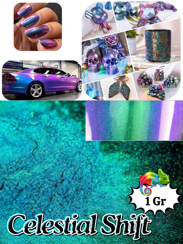Epoksi-Tırnak-Makyaj-Sentetik Opal-Boyama Chameleon Bukalemun Pigment Boya Celestial Shift  1 gr