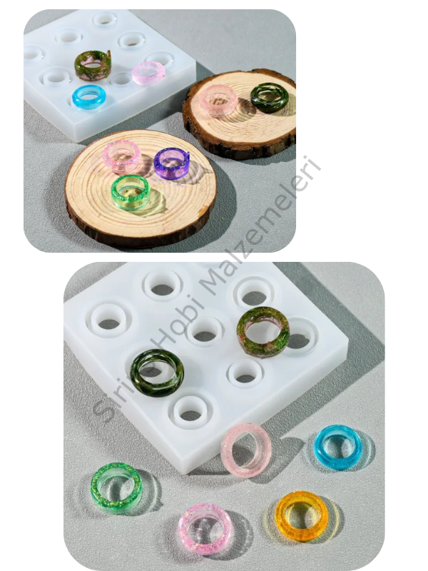 Epoksi Reçine Çoklu Yüzük Silikon Kalıbı