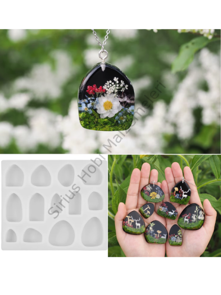 Epoksi Reçine Tasarım Geode Kolye Silikon Kalıbı