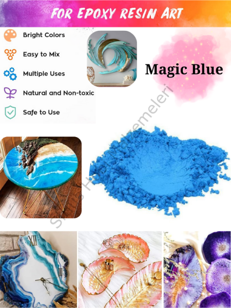 Epoksi Reçine Boyası Mica Powder İnci Sedefli Pigment İnci Tozu 5 gr Magic Blue