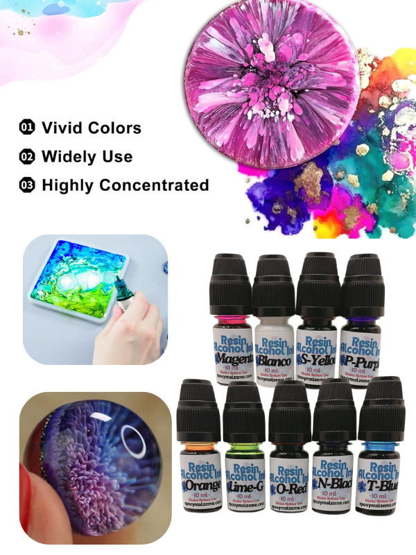 Epoksi Reçine Uv Resin Alcohol ink Alkollü Mürekkep -10 ml