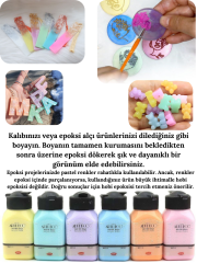 Epoksi Alçı Pastel Renkler Kalıp Boyama Çok Amaçlı Boya Seti 6x75 ml