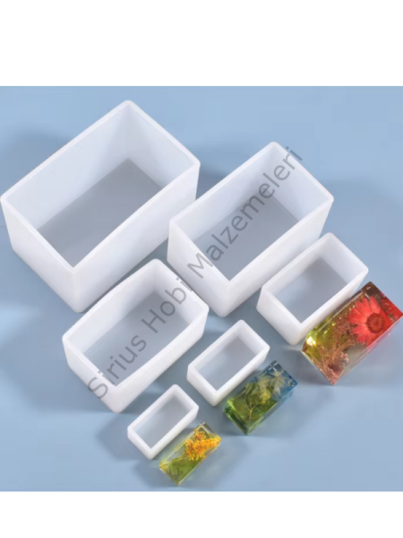 Epoksi Reçine Farklı Boyutlarda Dikdörtgen Derin Tasarım Silikon Kalıpları