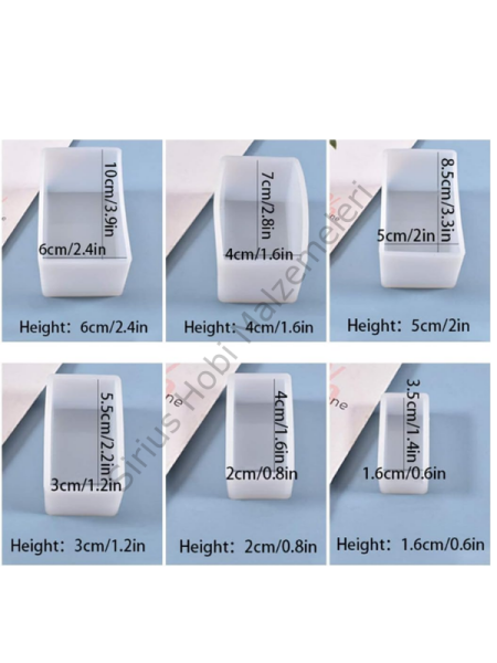 Epoksi Reçine Farklı Boyutlarda Dikdörtgen Derin Tasarım Silikon Kalıpları