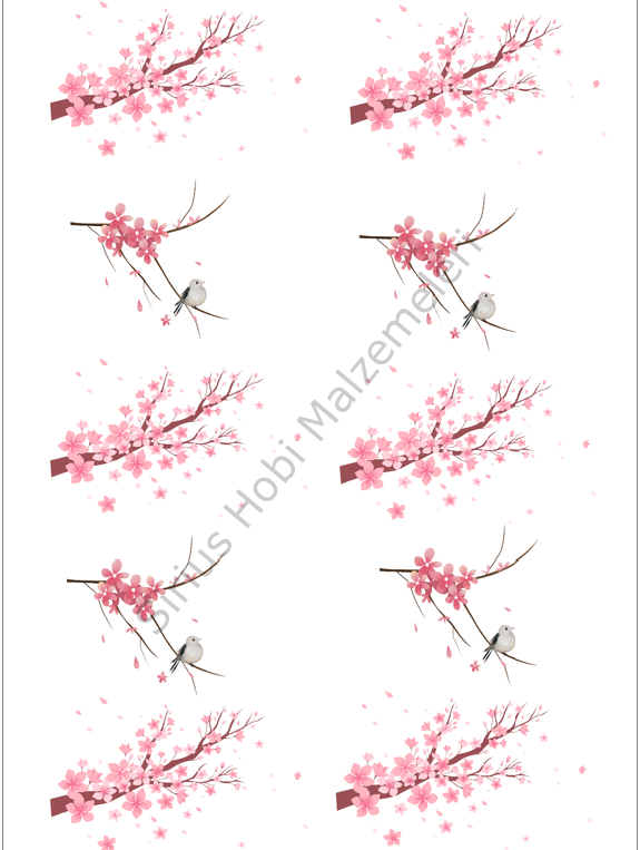 Epoksi Bardak Altlığı İçin Pembe Çiçekler Baskı