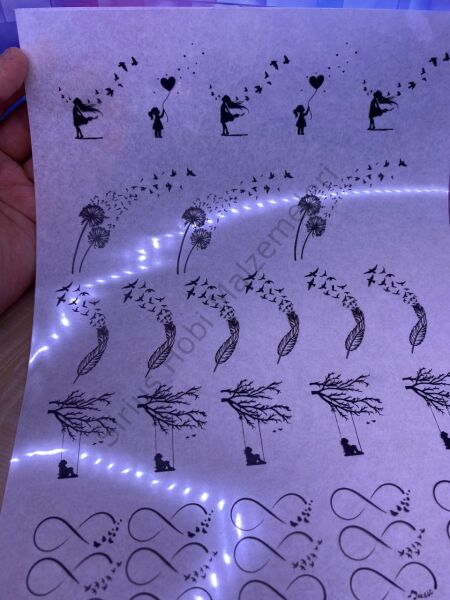 Şeffaf Asetat Baskı 3 -4 cm arası