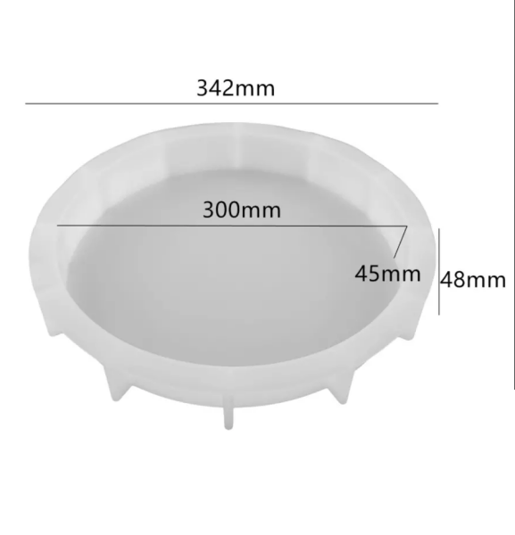 Epoksi 34 cm Derin Tepsi  Kalıbı Daire