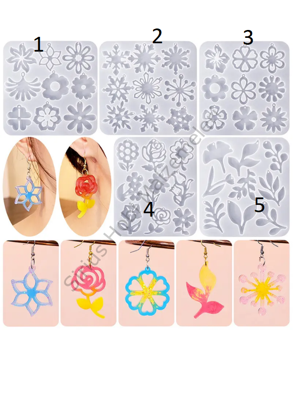 Epoksi Reçine Kolye Küpe Ağaç Yaprak Kartaneleri Silikon Kalıbı