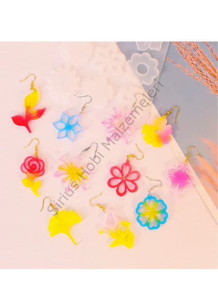 Epoksi Reçine Kolye Küpe Ağaç Yaprak Kartaneleri Silikon Kalıbı