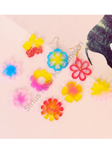 Epoksi Reçine Kolye Küpe Ağaç Yaprak Kartaneleri Silikon Kalıbı