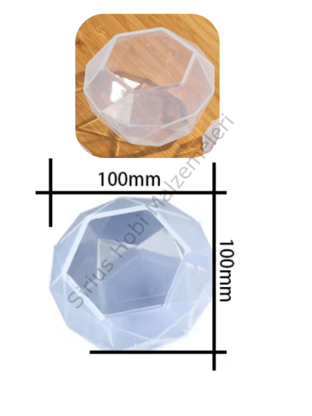 Epoksi Reçine Mum Alçı 3d Şeffaf Kristal Silikon Kalıbı 10cm