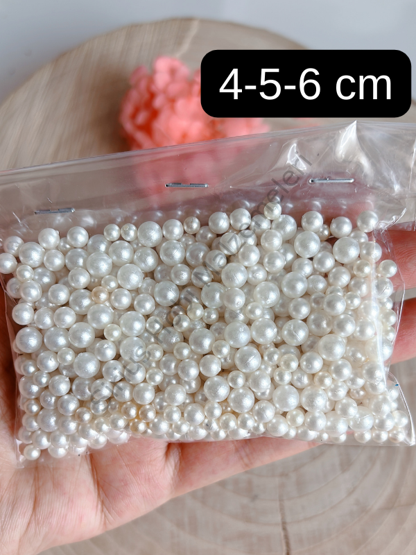 Epoksi Karışık Boyutta Deliksiz Krem İnciler 50 gr