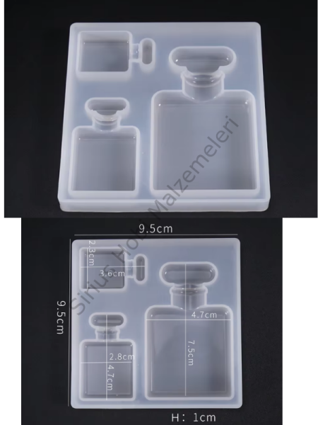 Epoksi Reçine Parfüm Şişesi Anahtarlık Silikon Kalıbı