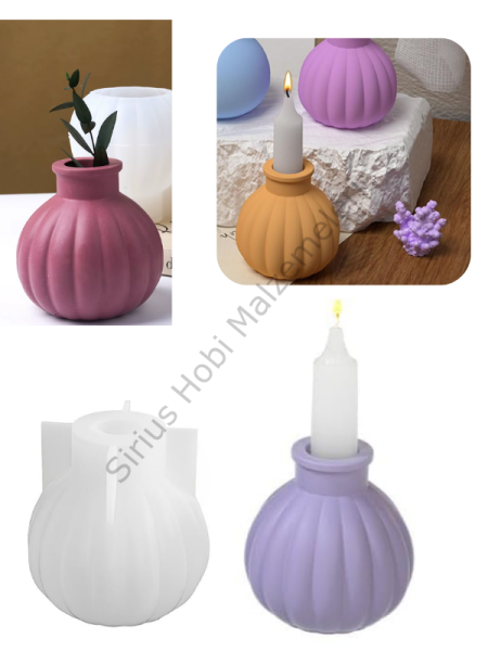 Epoksi Reçine Alçı Tüp Vazo Mumluk  Silikon Kalıbı 1