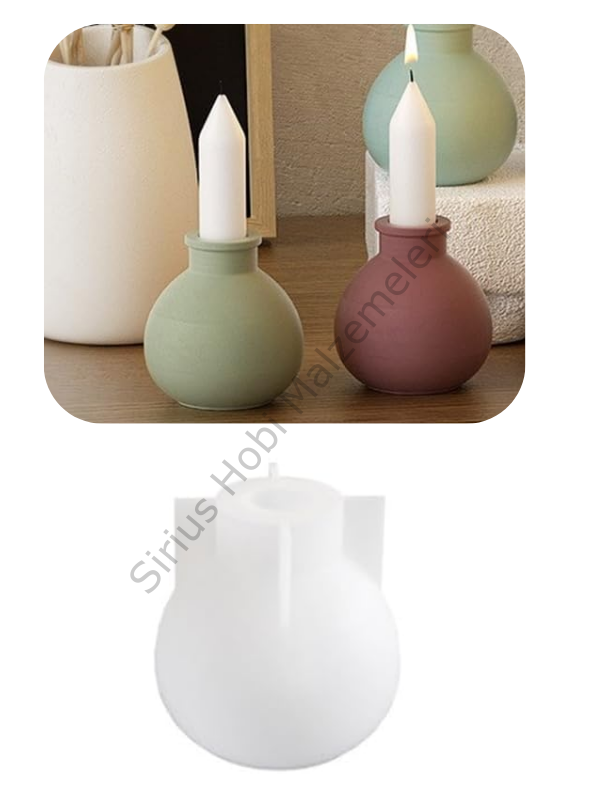 Epoksi Reçine Alçı Tüp Vazo Mumluk  Silikon Kalıbı 2