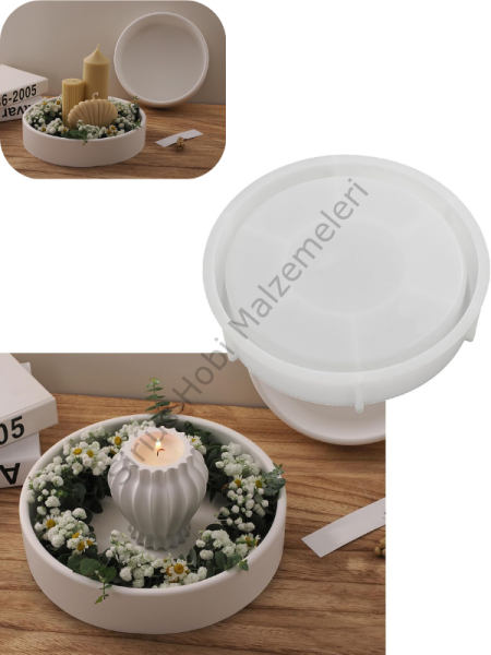 Epoksi Reçine Alçı 24 cm Derin Tepsi Sunumluk Silikon Kalıbı