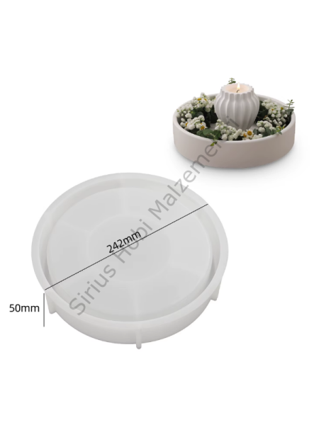 Epoksi Reçine Alçı 24 cm Derin Tepsi Sunumluk Silikon Kalıbı
