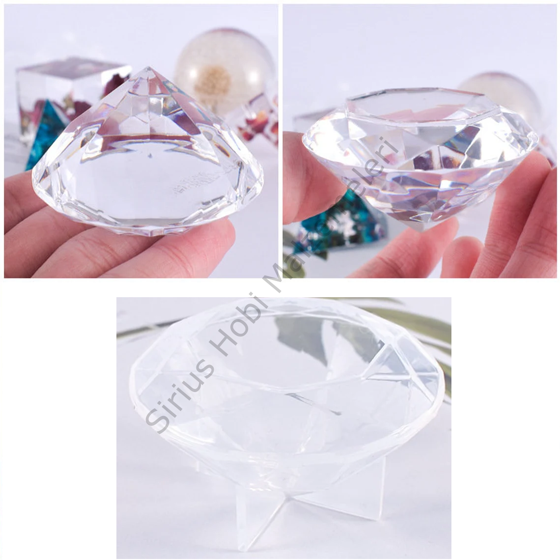Epoksi 3d Yarı Şeffaf Diamond Taş Kalıbı