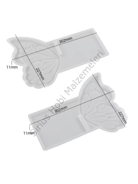 Epoksi Reçine Alçı 30 cm Kelebek Rahle Silikon Kalıbı 2 parça