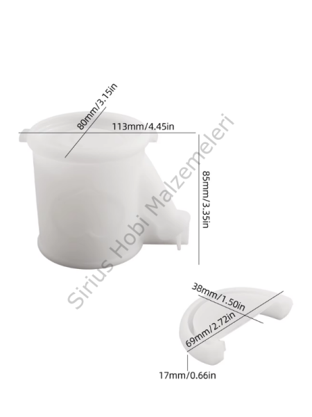 Epoksi Reçine Alçı Sulama Kabı Model Saksı Silikon Kalıbı