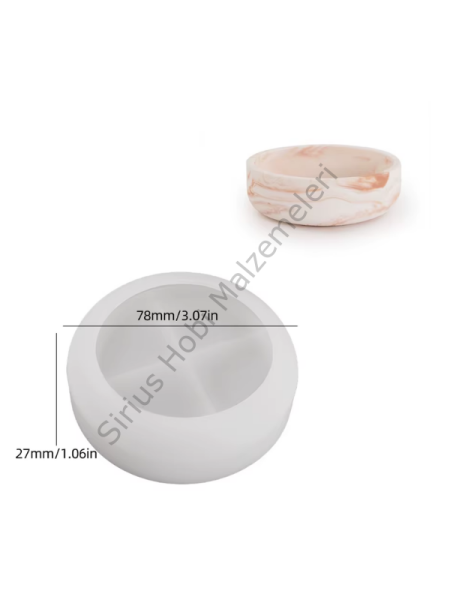 Epoksi Reçine Mum 7cm Derin Kase Silikon Kalıbı