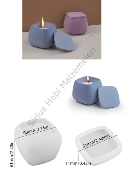 Epoksi Reçine Kare Kapaklı Saklama Kutusu Silikon Kalıbı